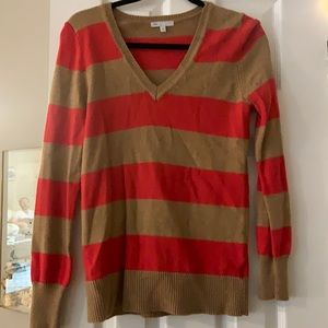 Gap luxe striped v-neck sweater, Size S